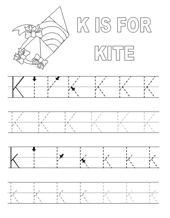 Printable Letter K Tracing Page