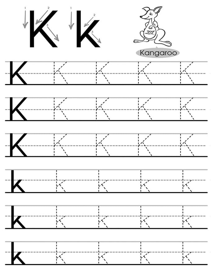 Printable Letter K Tracing Sheet