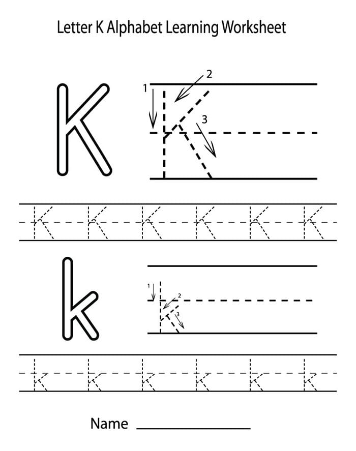 Printable Letter K Tracing Worksheets Free