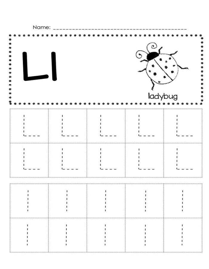 Printable Letter L For Tracing