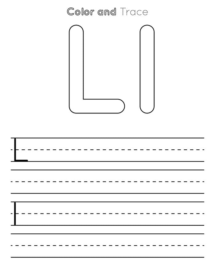 Printable Letter L Tracing Color