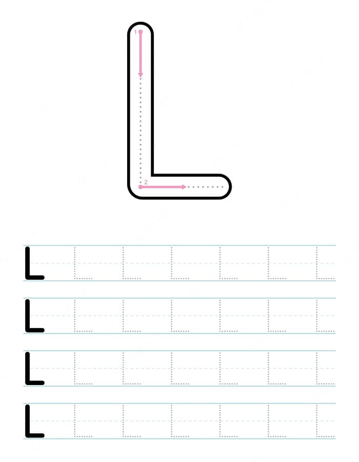 Printable Letter L Tracing Free