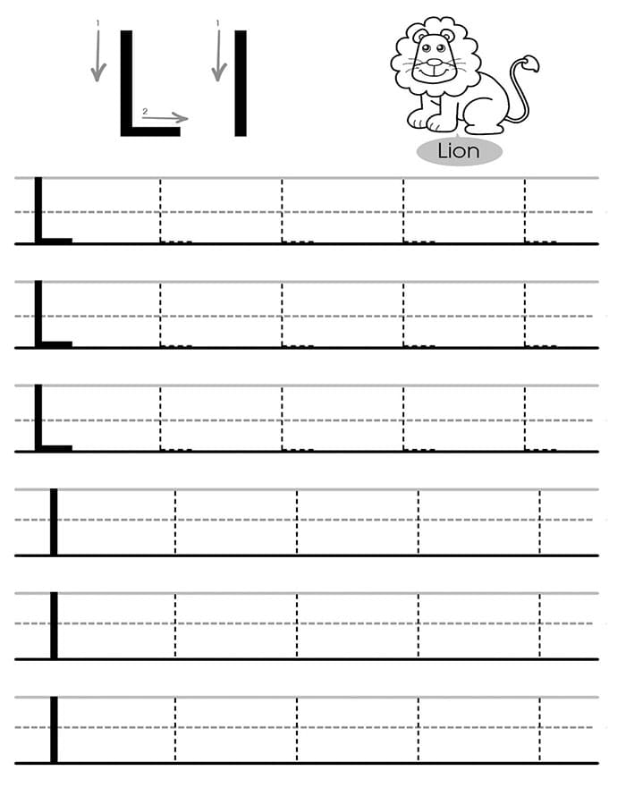 Printable Letter L Tracing Preschool