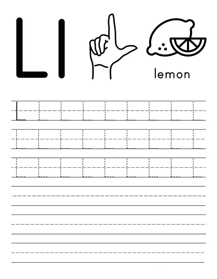 Printable Letter L Tracing Sheet