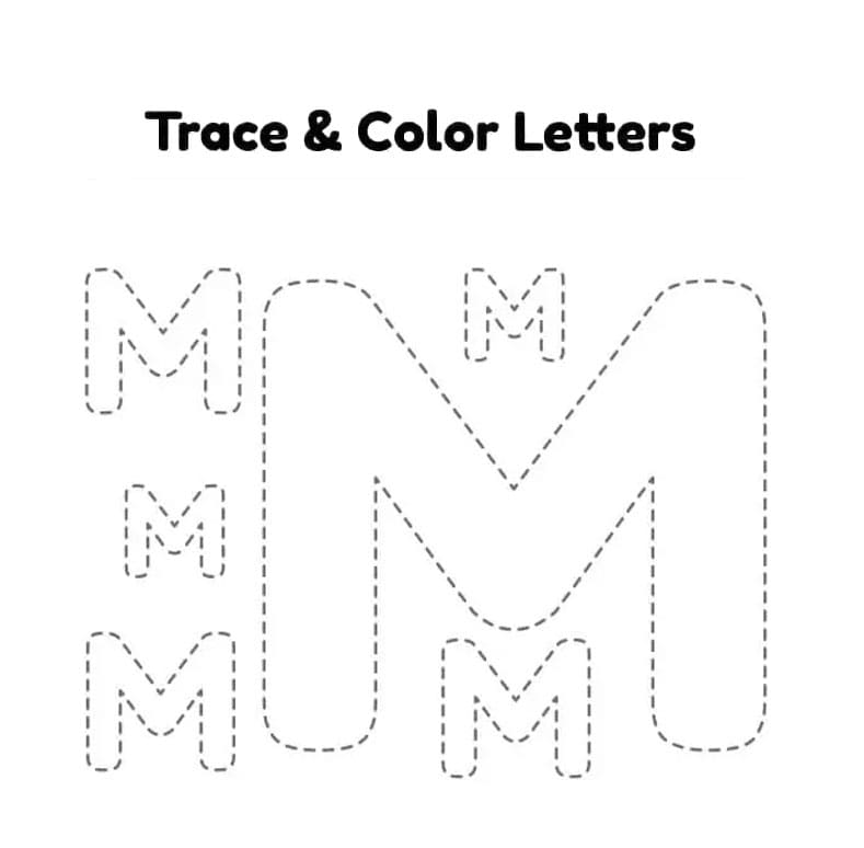 Printable Letter M To Trace And Color