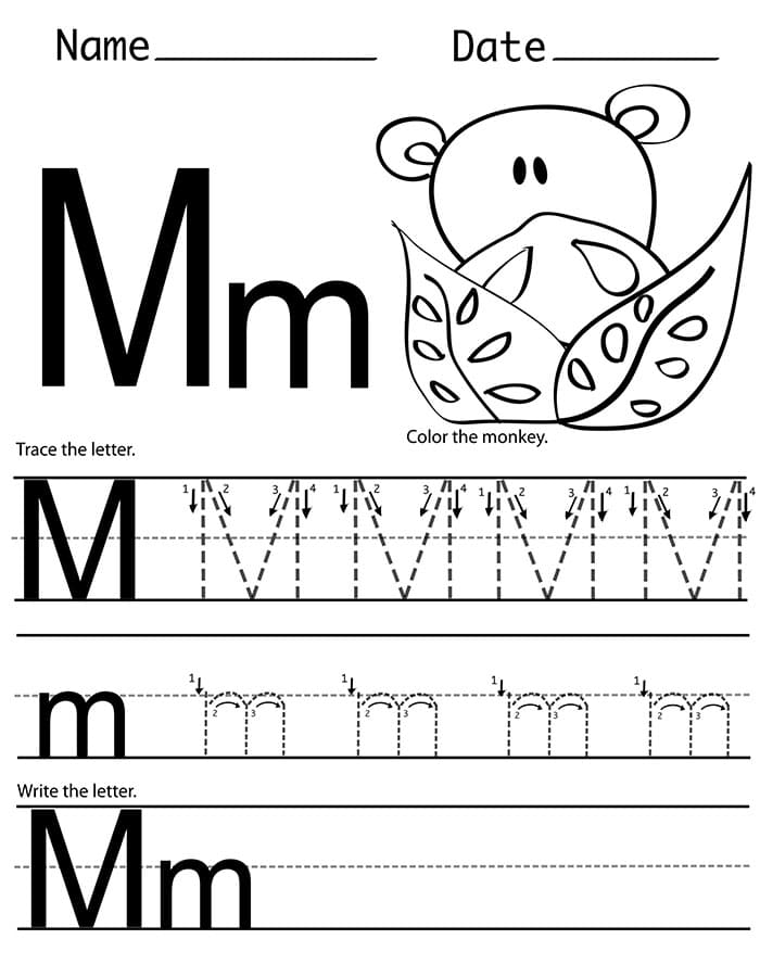 Printable Letter M Tracing Activity