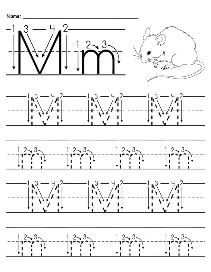 Printable Letter M Tracing Sheet