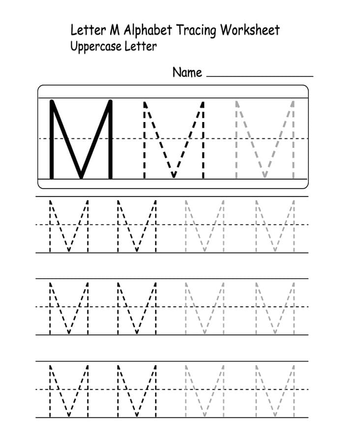Printable Letter M Tracing Uppercase