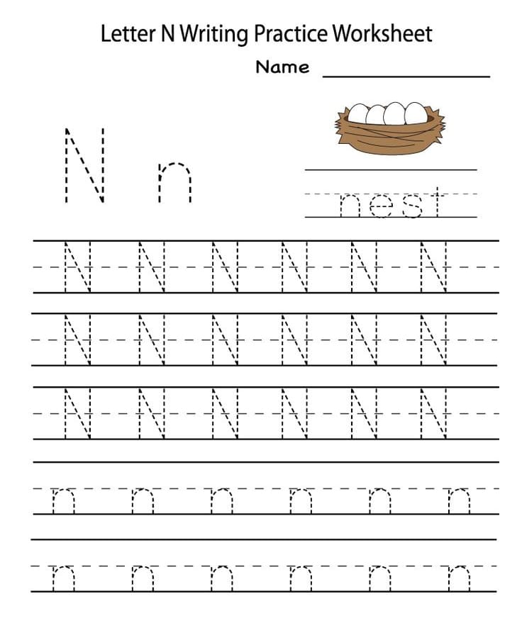 Printable Letter N Tracing And Writing