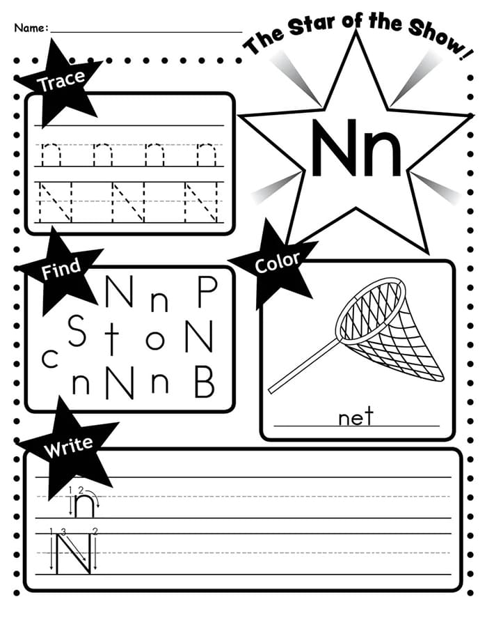 Printable Letter N Tracing Book