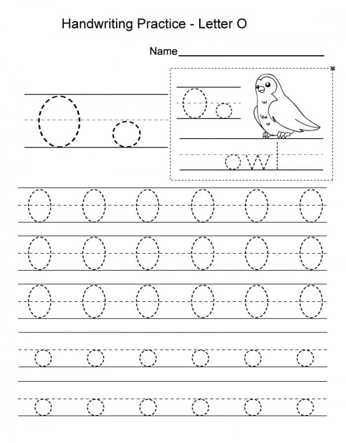 Printable Letter O Tracing Handwriting Practice