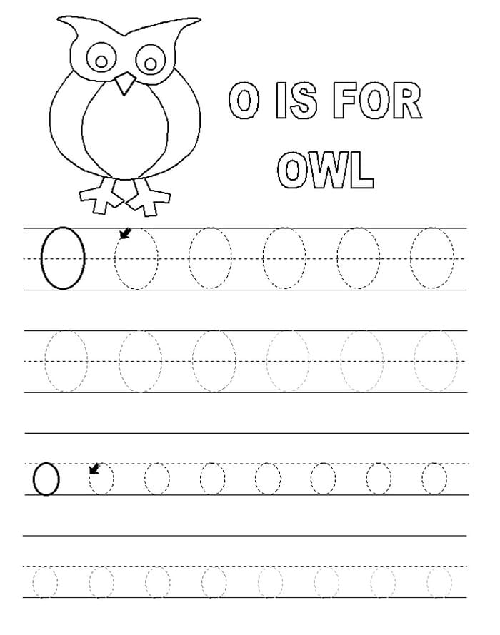 Printable Letter O Tracing Worksheets For Kids