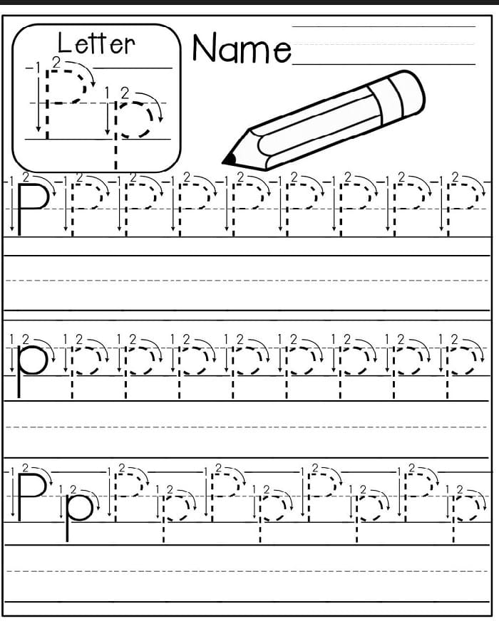 Printable Letter P Trace And Write