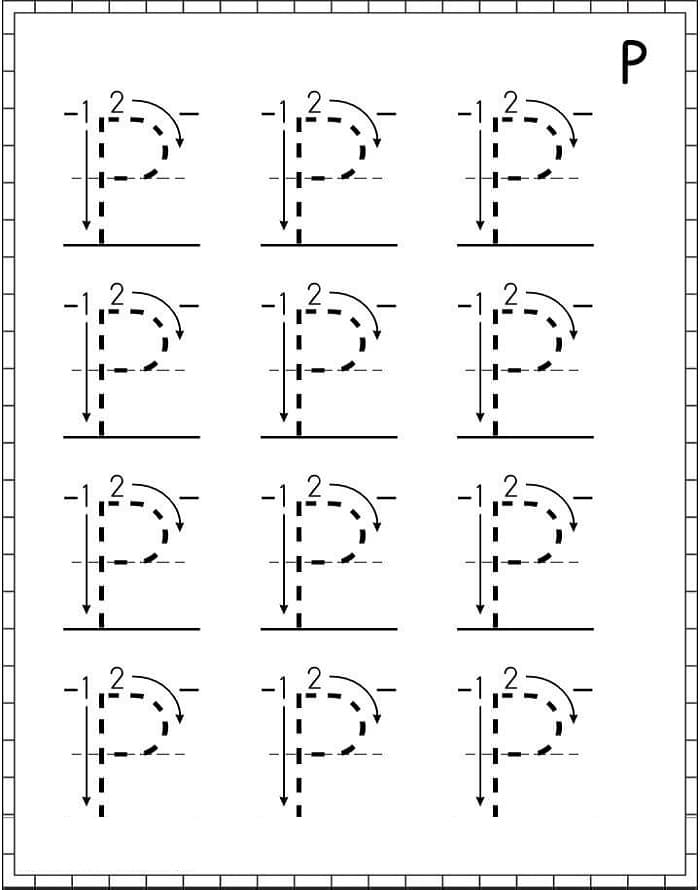Printable Letter P Trace