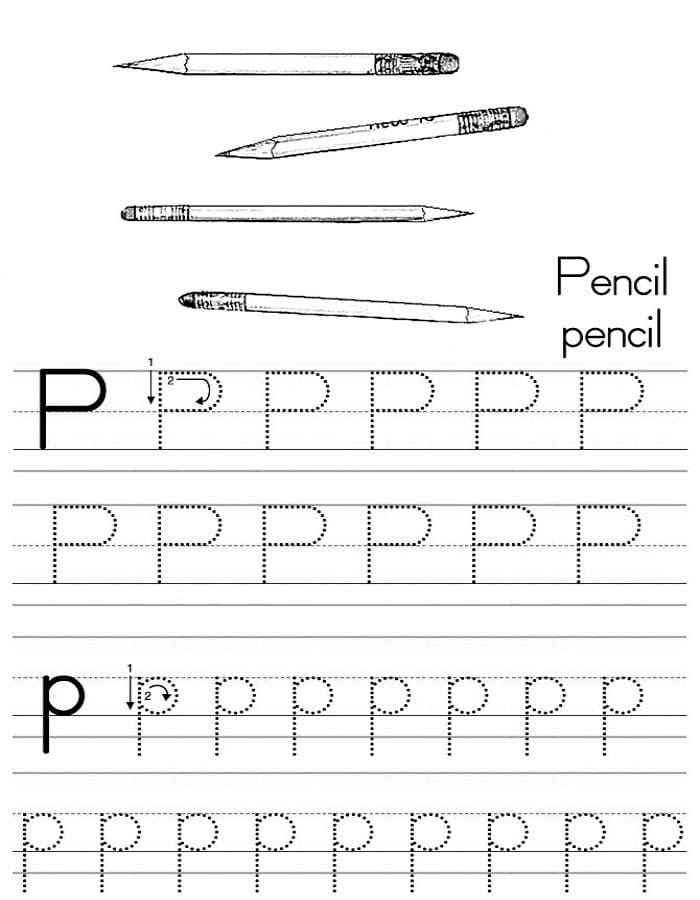 Printable Letter P Tracing Alphabet