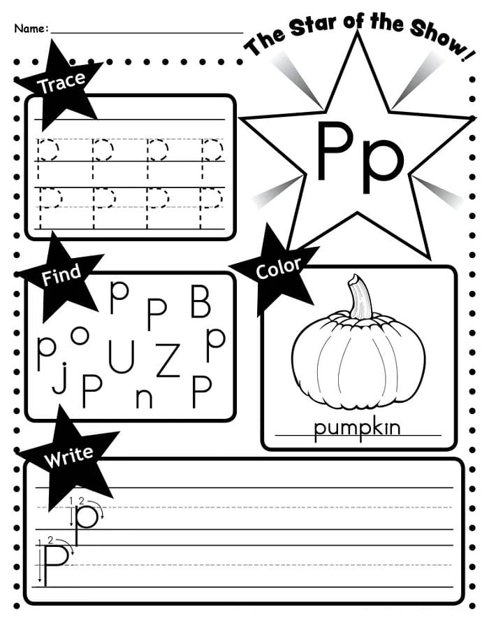Printable Letter P Tracing Book