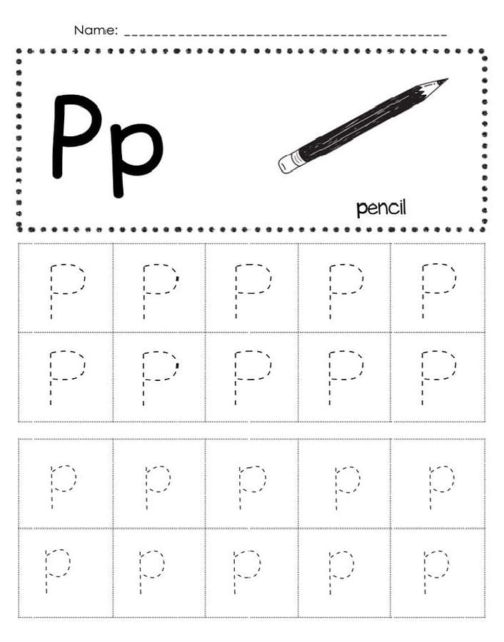 Printable Letter P Tracing Daily