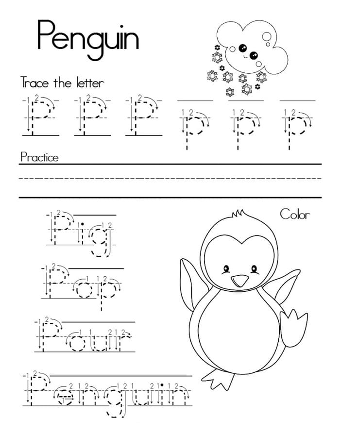 Printable Letter P Tracing Page