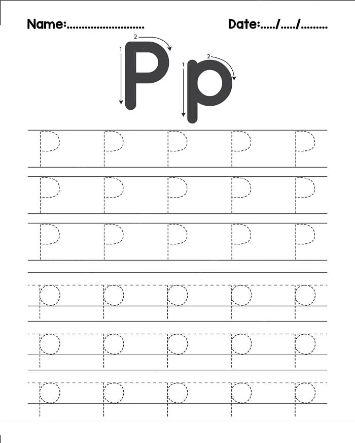 Printable Letter P Tracing Sheet