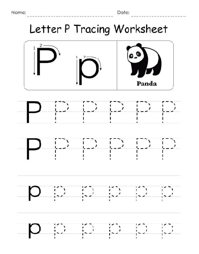 Printable Letter P Tracing Worksheet