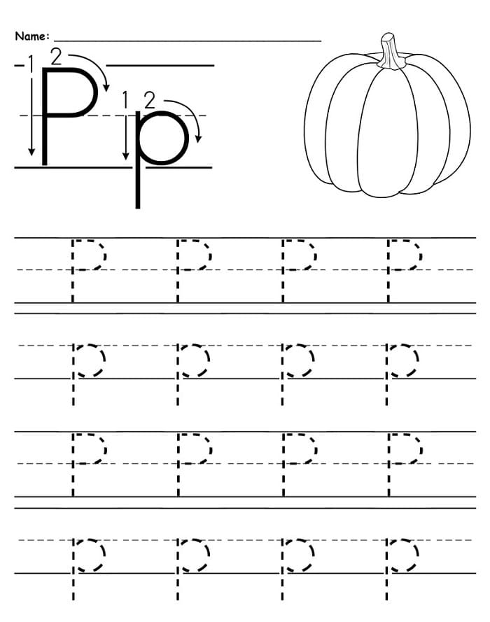 Printable Letter P Tracing Worksheets Preschool