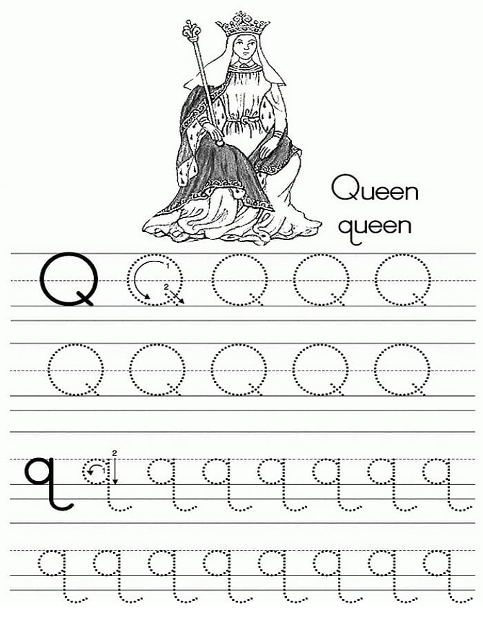 Printable Letter Q Tracing Handwriting