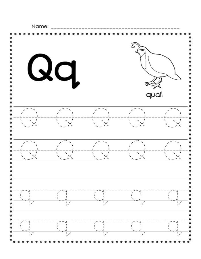Printable Letter Q Tracing Worksheet