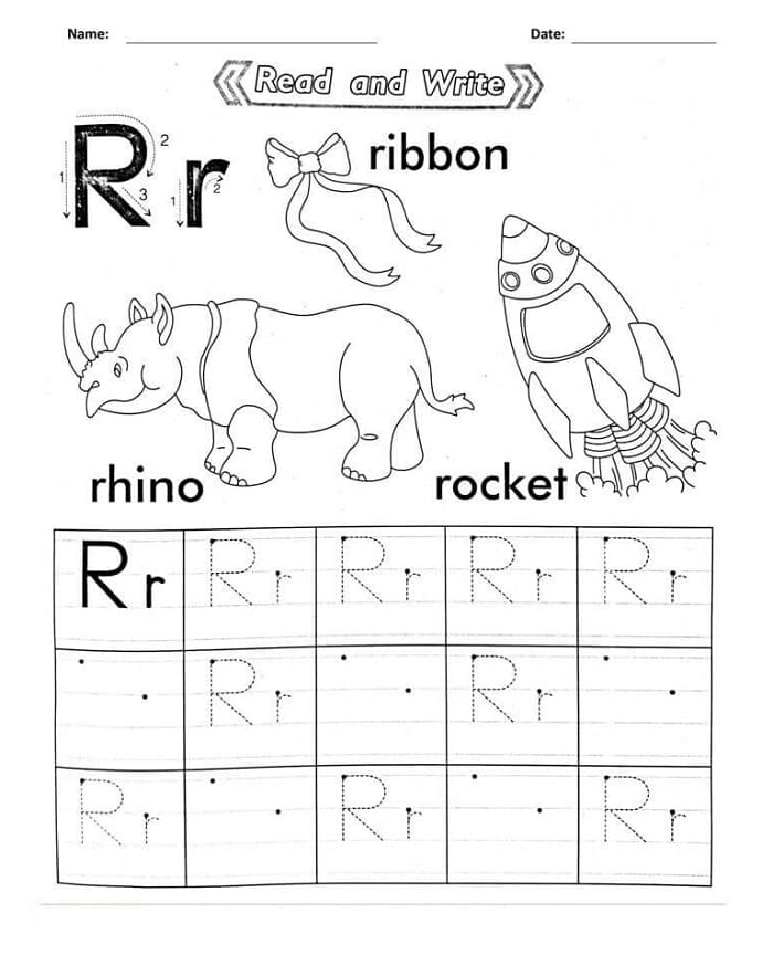 Printable Letter R Tracing Activities