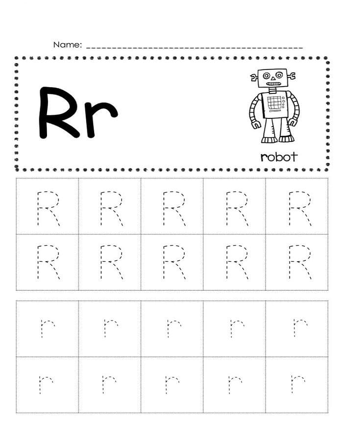 Printable Letter R Tracing Easy