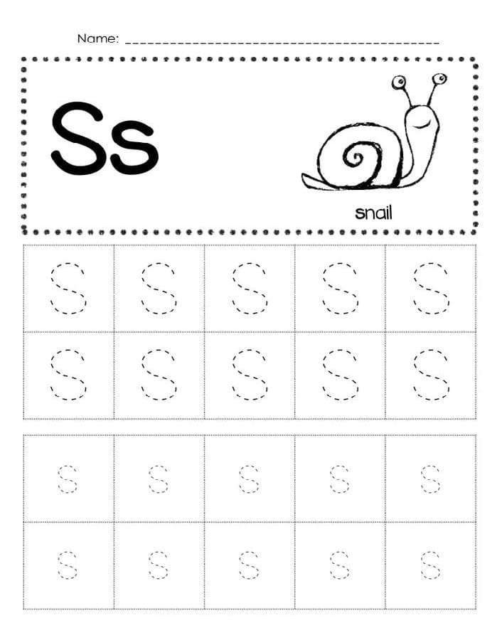 Printable Letter S For Tracing