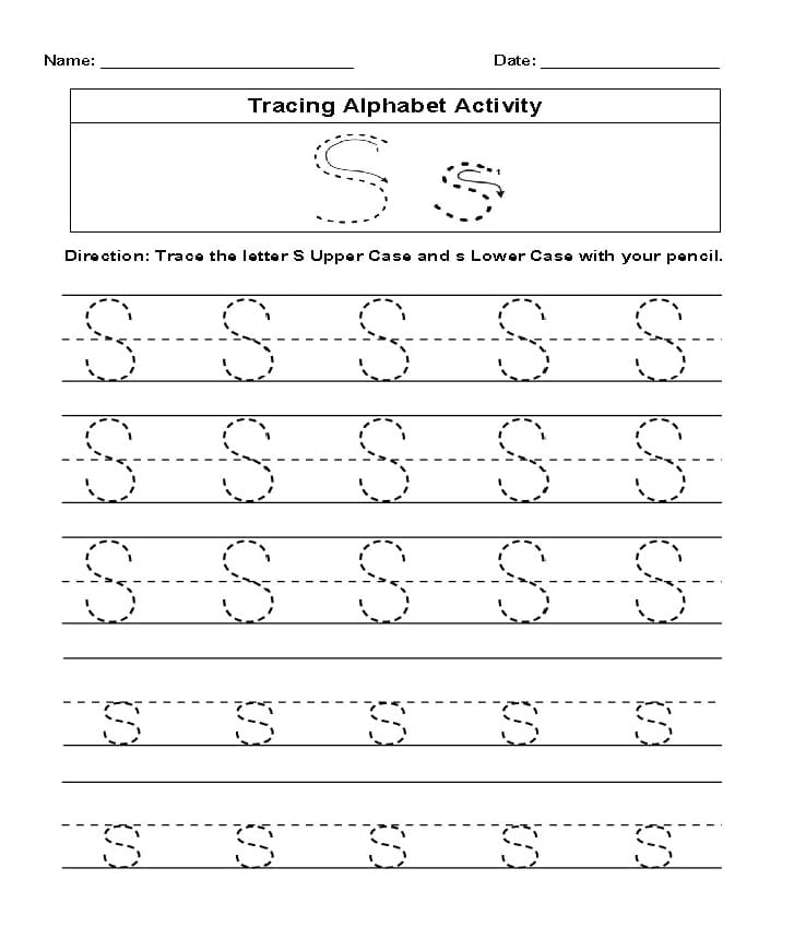 Printable Letter S Tracing Activity