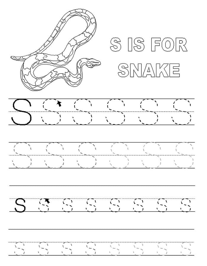 Printable Letter S Tracing For Preschool