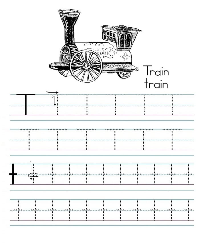 Printable Letter T Tracing And Writing
