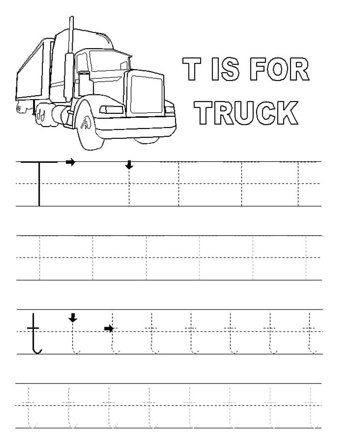 Printable Letter T Tracing Easy