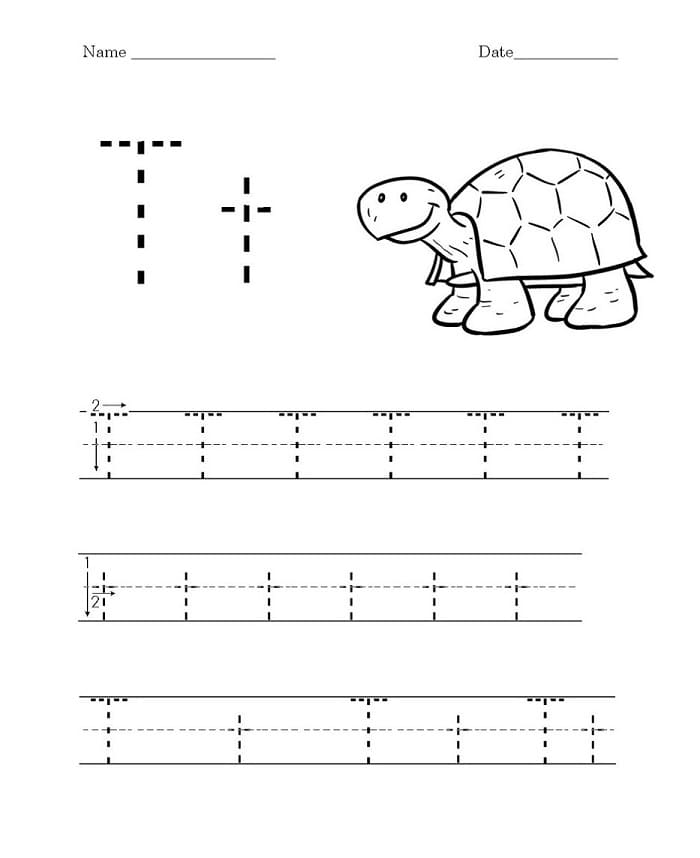 Printable Letter T Tracing Free