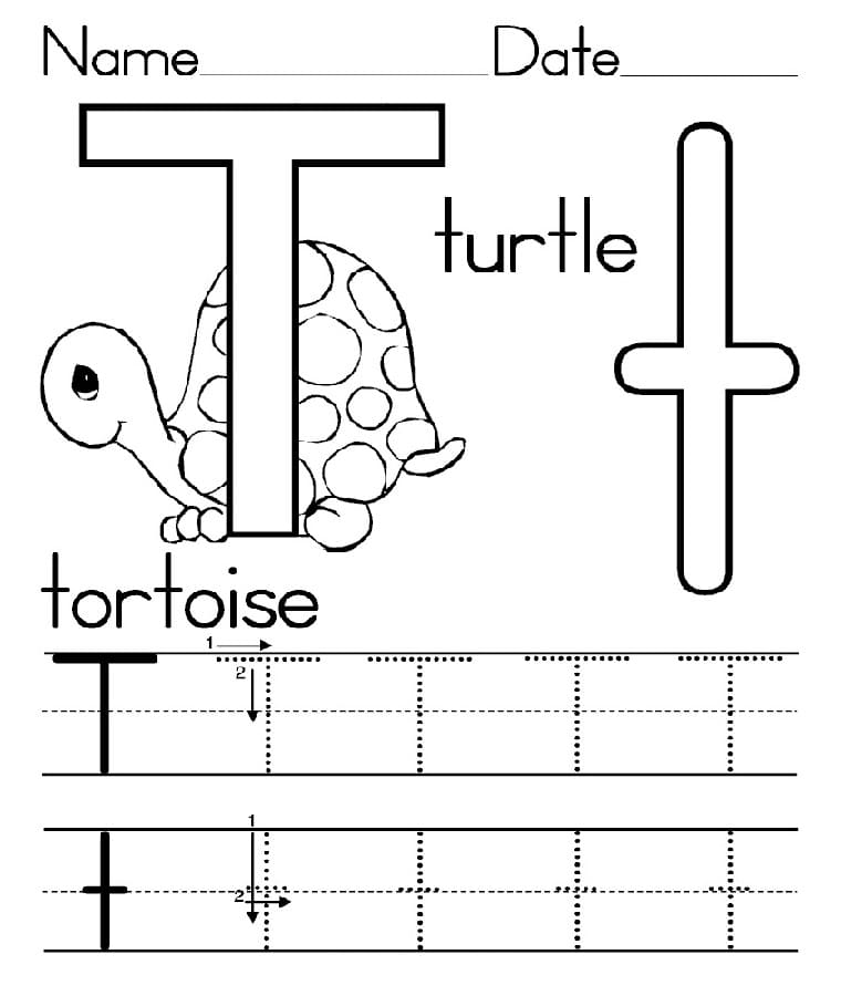 Printable Letter T Tracing Page