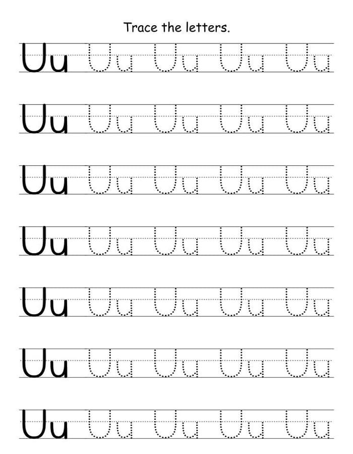 Printable Letter U For Tracing