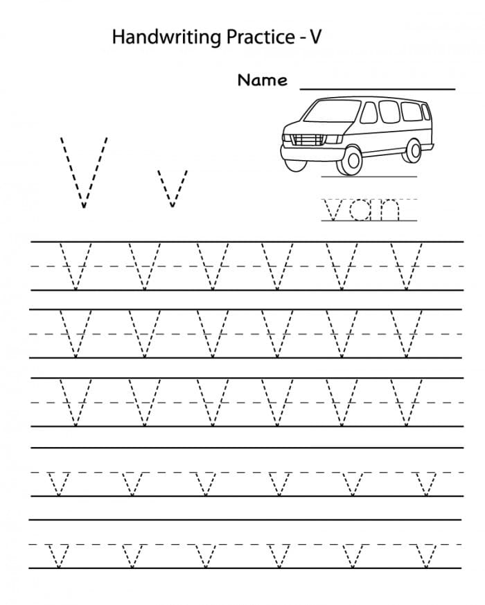 Printable Letter V Tracing Practice