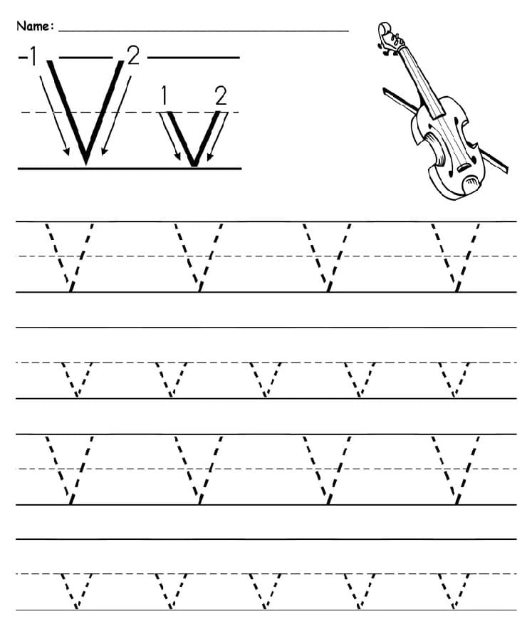 Printable Letter V Tracing Preschool