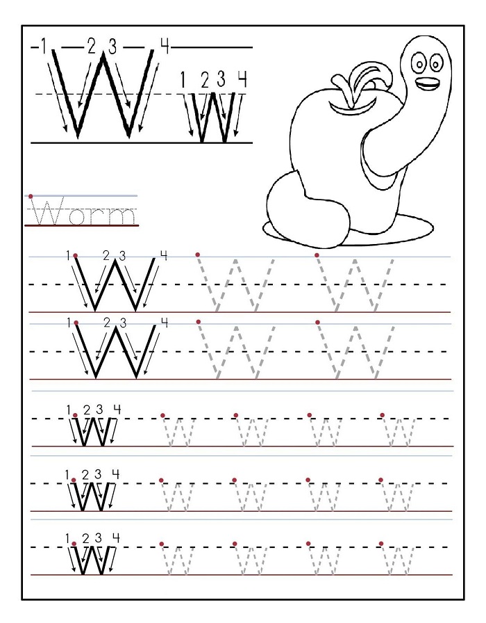Printable Letter W For Tracing