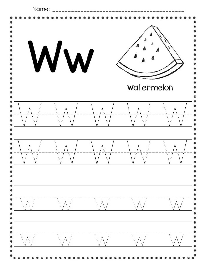 Printable Letter W Trace And Write