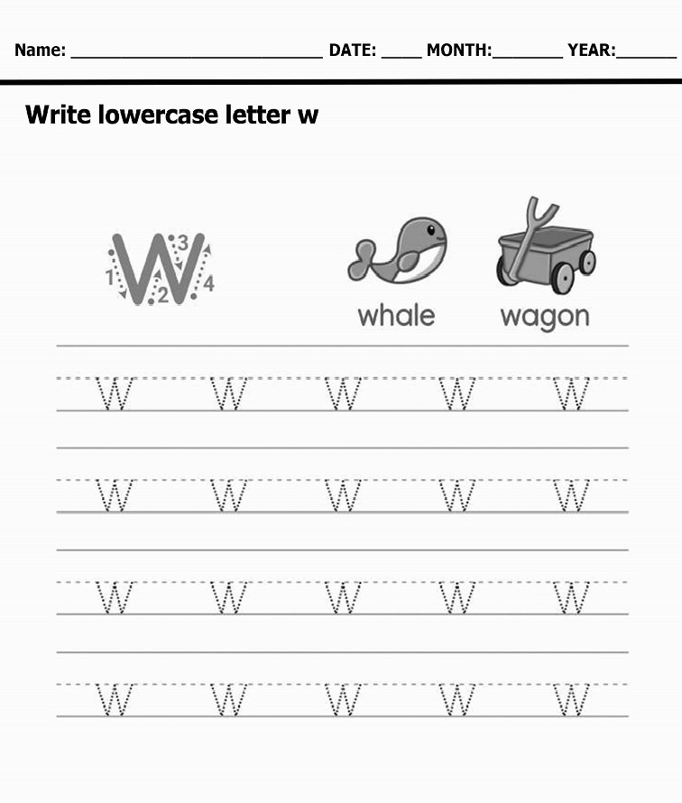Printable Letter W Tracing Page