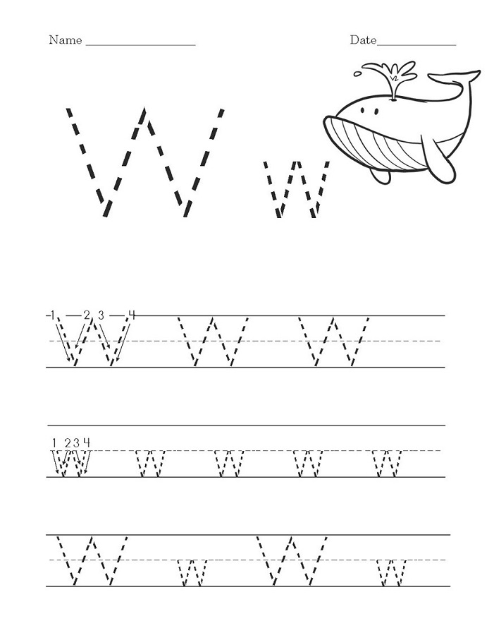 Printable Letter W Tracing Preschool