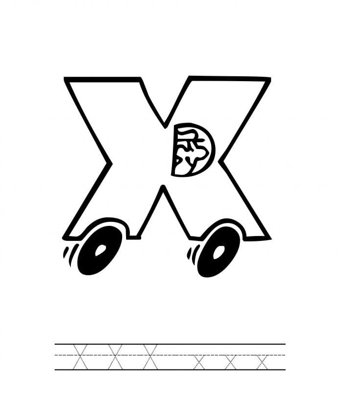 Printable Letter X Tracing Example
