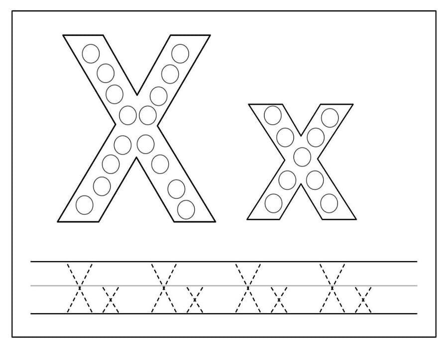 Printable Letter X Tracing For Kids