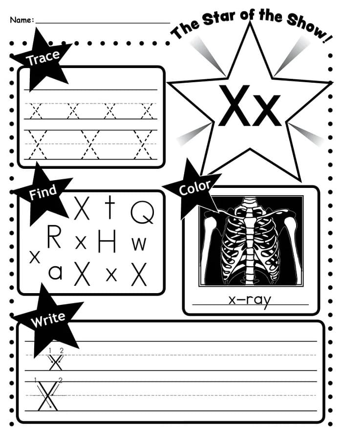 Printable Letter X Tracing Page