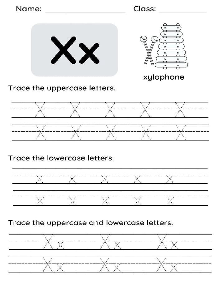 Printable Letter X Tracing Templates