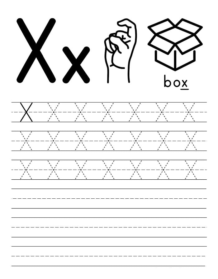 Printable Letter X Tracing Worksheet Capital