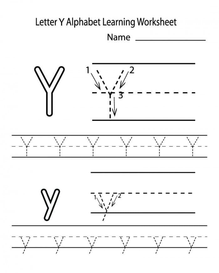Printable Letter Y Tracing Preschool