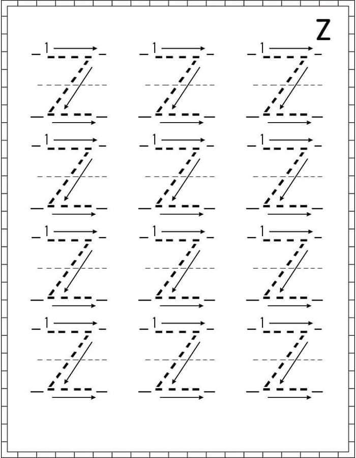 Printable Letter Z For Tracing